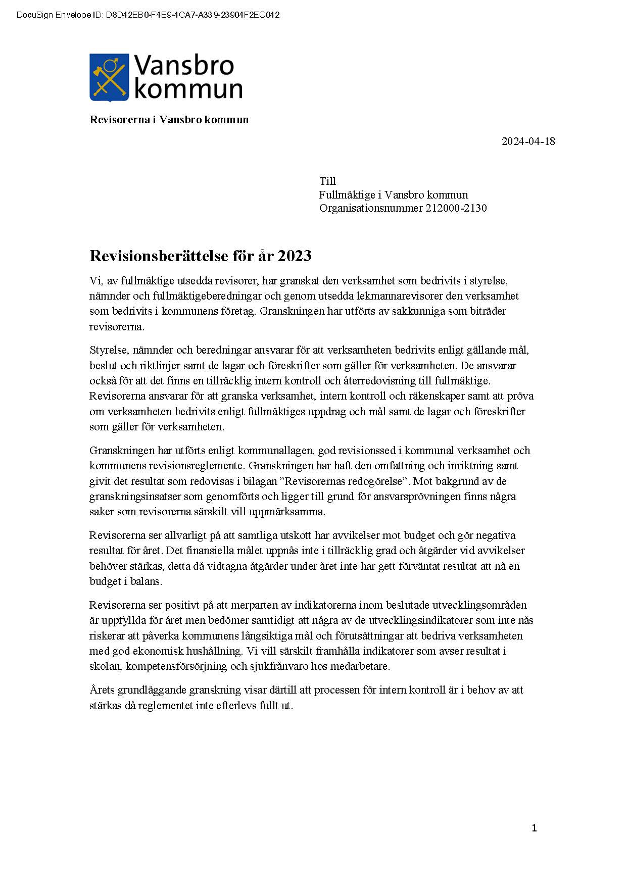 Revisionsberättelse 2023